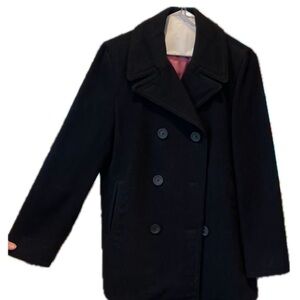 Classic GAP Black Wool Double-Breasted Women's Coat